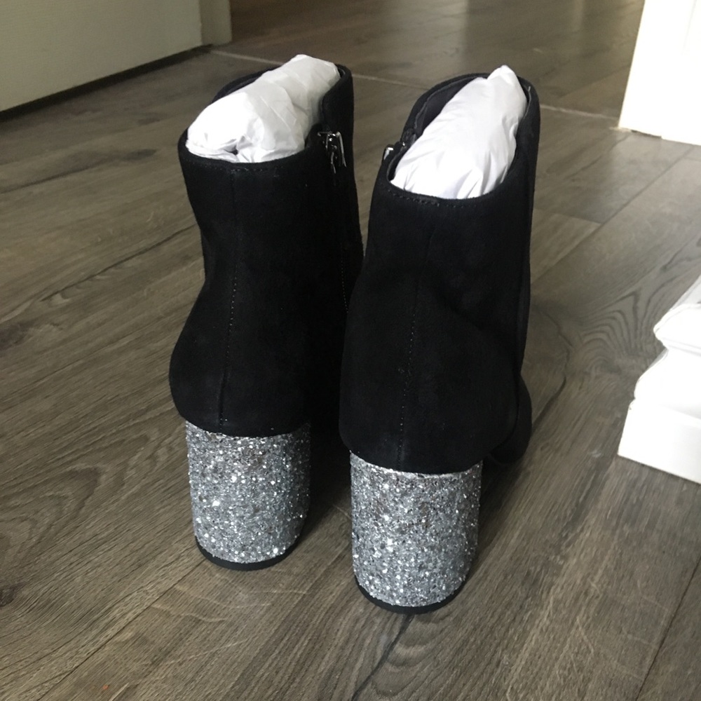 BP Black Suede w glitter heel boot
